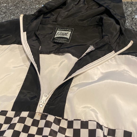 Beautiful Giant jacket 80’s checkerboard black and white pockets quarter zip - Picture 2 of 8